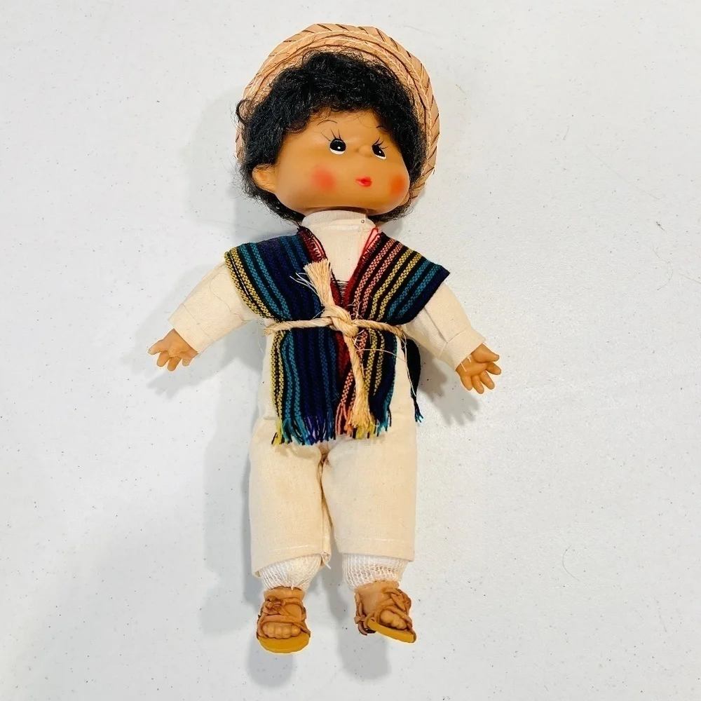 Vintage Mexican Latino Gum Drop Dolls Set Of 2 Boy And Girl - Picture 8 of 8